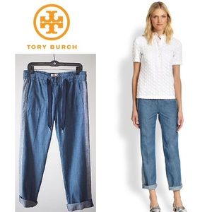 Tory Burch Chambray Drawstring Pants